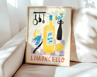 Art mural citron Limoncello Italie Cuisine salle à manger Bar Impression physique 8 x 10 16 x 20