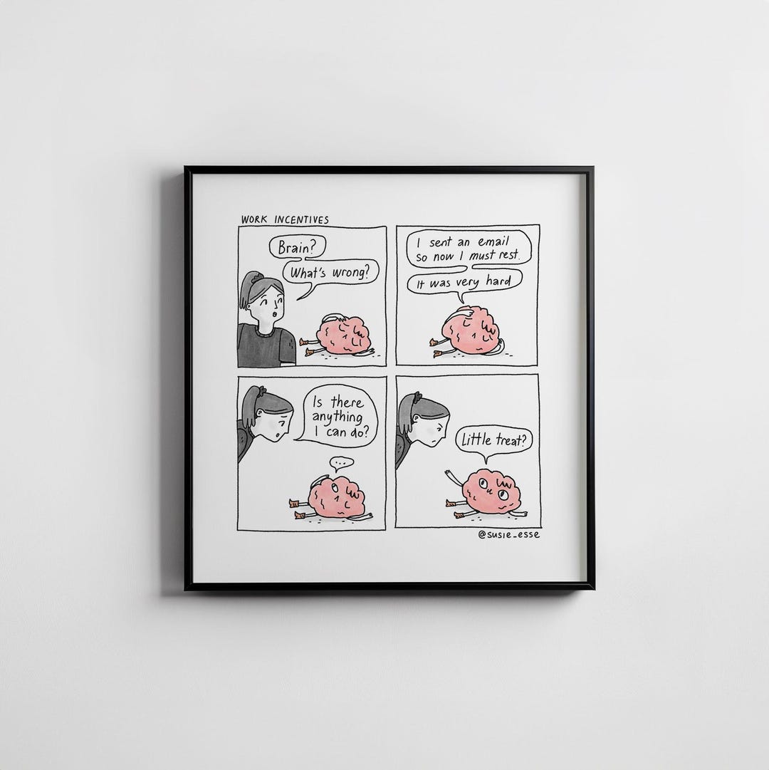 Work Incentives Little Treat Brain Comic by Susie Esse, Physical Art ...