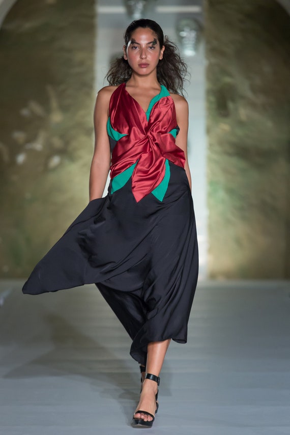 Dress With Subtraction Cutting And Tr Draping Techniques Etsy