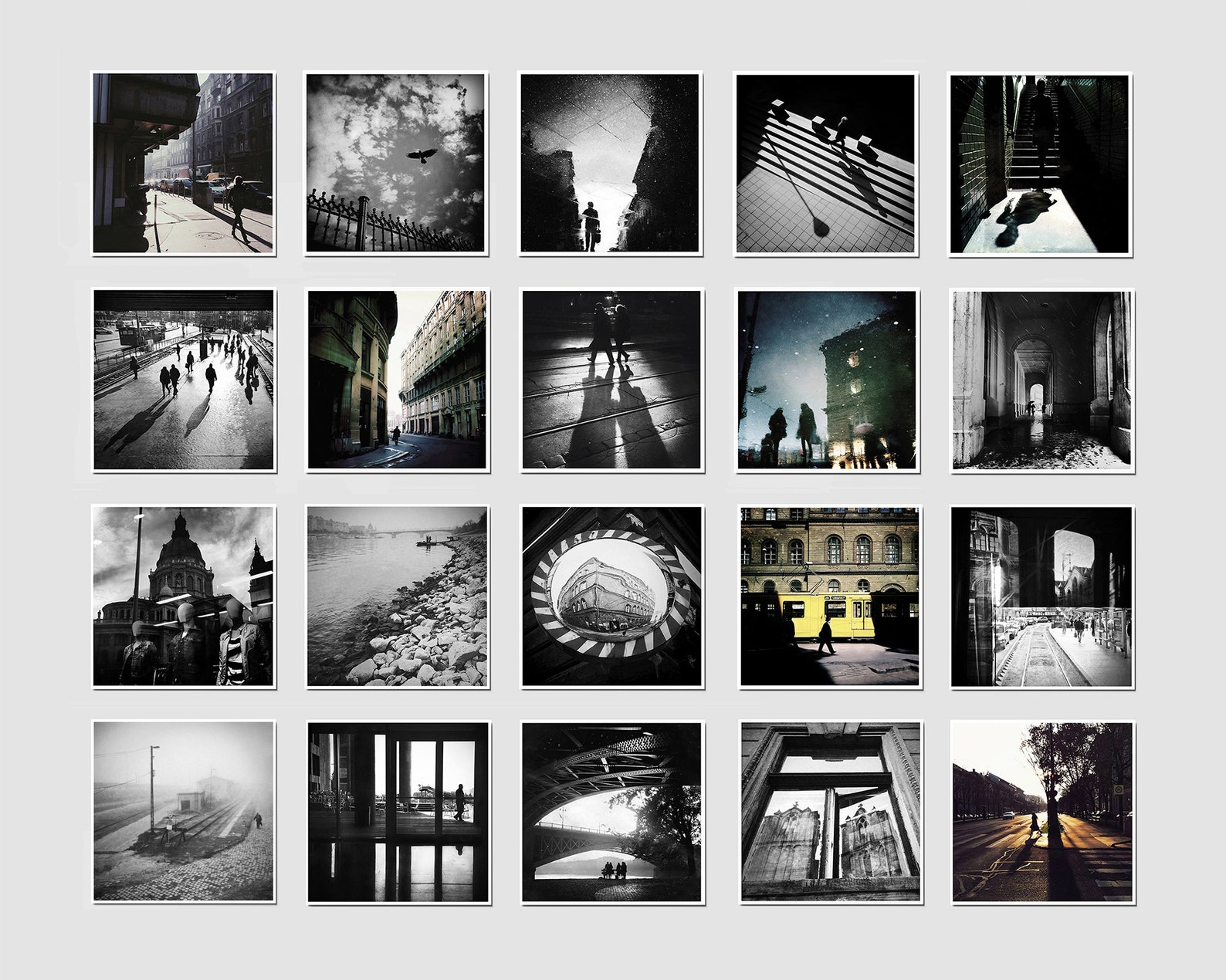 20 Postcard Set, Black and White Postcards, Square Postcards Package ...