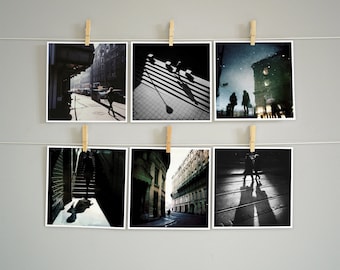 6 Postcards Set, Black and White Postcards, Street Photography, Travel Postcards, Postcard with Envelope, Hungary Gift, Budapest Print