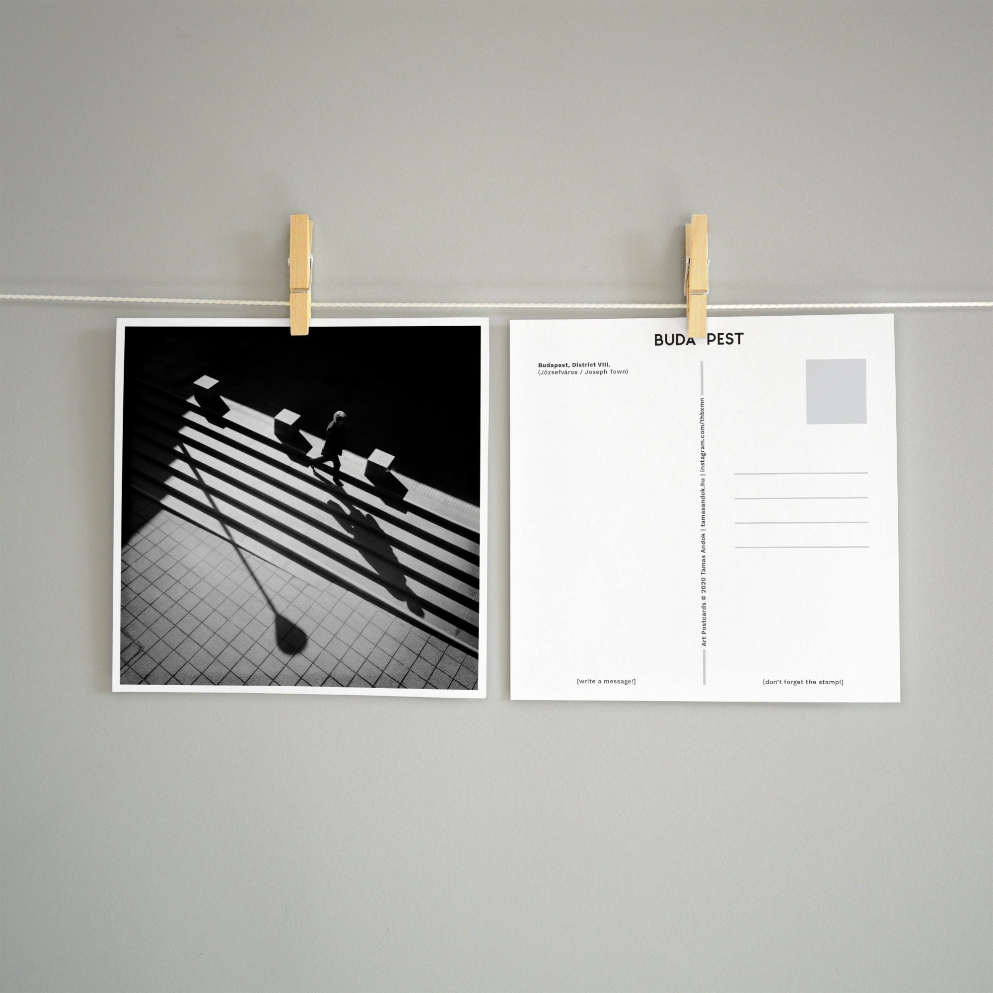 6 square postcards set Black and white postcards Street Etsy