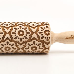 No. R277 ROSETTE MAROCO Embossing Rolling pin, engraved rolling pin no. 277 image 1