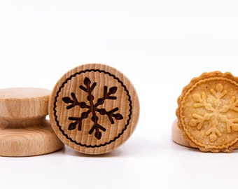 No. 003 Wooden stamp deeply engraved Snowflake, Christmas gift, Wooden Toys, Stamp, Baking Gift, Christmas tree