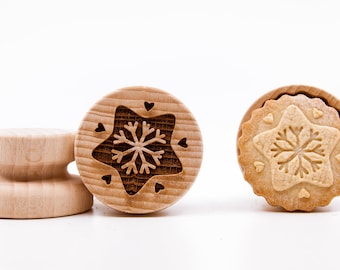 No. 062 Wooden stamp deeply engraved Snowflake, Merry Christmas, Christmas gift, Wooden Toys, Stamp, Baking Gift, Christmas tree