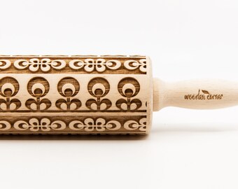 No. R297 Patrón POPULAR POLACO, Rodillo, Rodillo grabado, Rodillo, Rodillo en relieve, Rodillo de madera