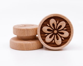 No. 251  Wooden stamp deeply engraved flowers, Christmas gift, Wooden Toys, Stamp, Baking Gift,
