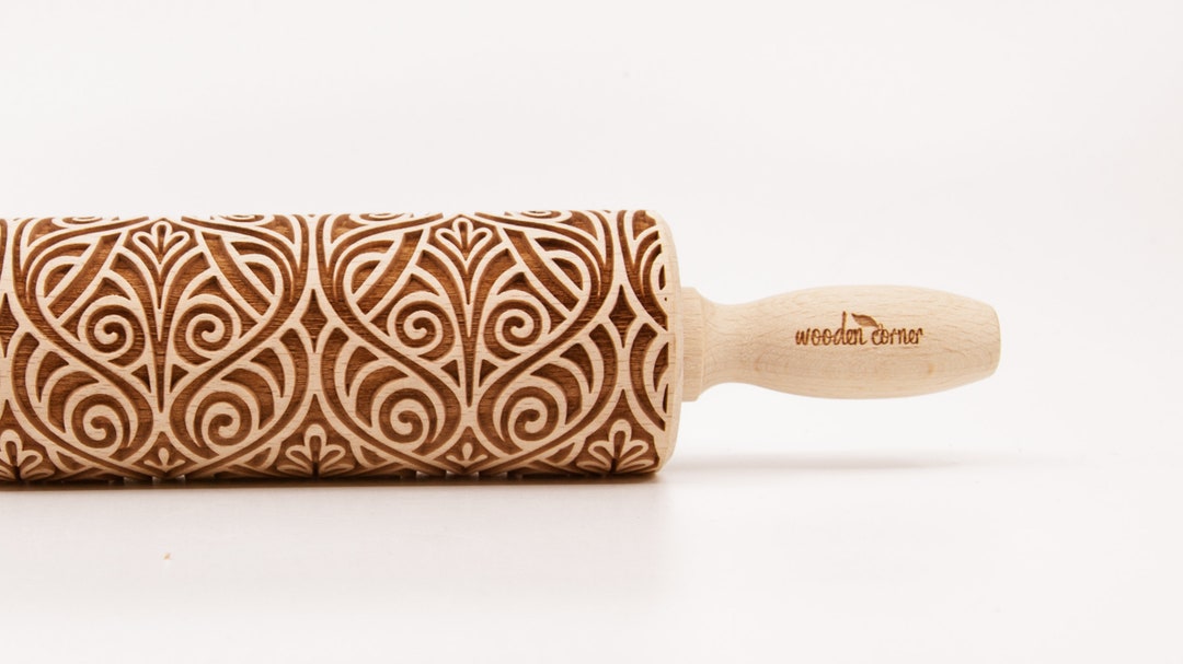 No. R236 ART DECO 2 Pattern, Rolling Pin, Engraved Rolling, Rolling Pin