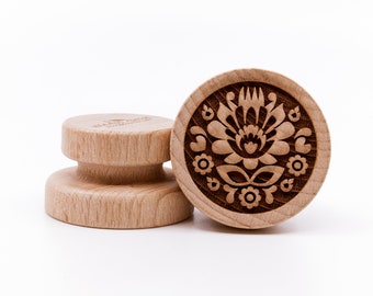 No. 052 Wooden stamp deeply engraved Folk Flowers, Wooden Toys, Stamp, Baking Gift, Polish Folk, Flowers