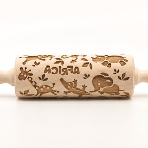 No. R332 ZOO AFRICA Embossing Rolling pin, engraved rolling pin no. 332 image 4