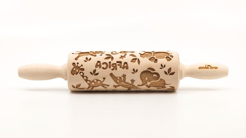 No. R332 ZOO AFRICA Embossing Rolling pin, engraved rolling pin no. 332 image 4