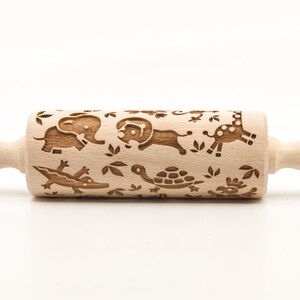 No. R332 ZOO AFRICA Embossing Rolling pin, engraved rolling pin no. 332 image 2