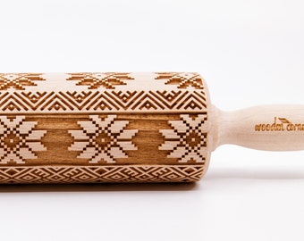 No. R046 NORWEGIAN PATTERN - Embossing Rolling pin, engraved rolling pin