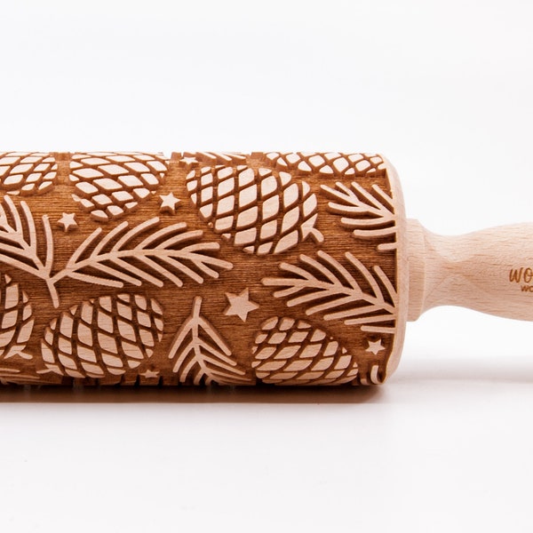 No. R367 SACRED CONES nenative - Big size Rolling Pin, Engraved Rolling Pin, Rolling Pin, Embossed Cookies, Wooden Rolling pin