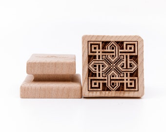 No. S136 ICELAND RUNES 2, GEOMETRIC Wooden stamp deeply engraved, Wooden Toys, Stamp, Baking Gift, Alhambra