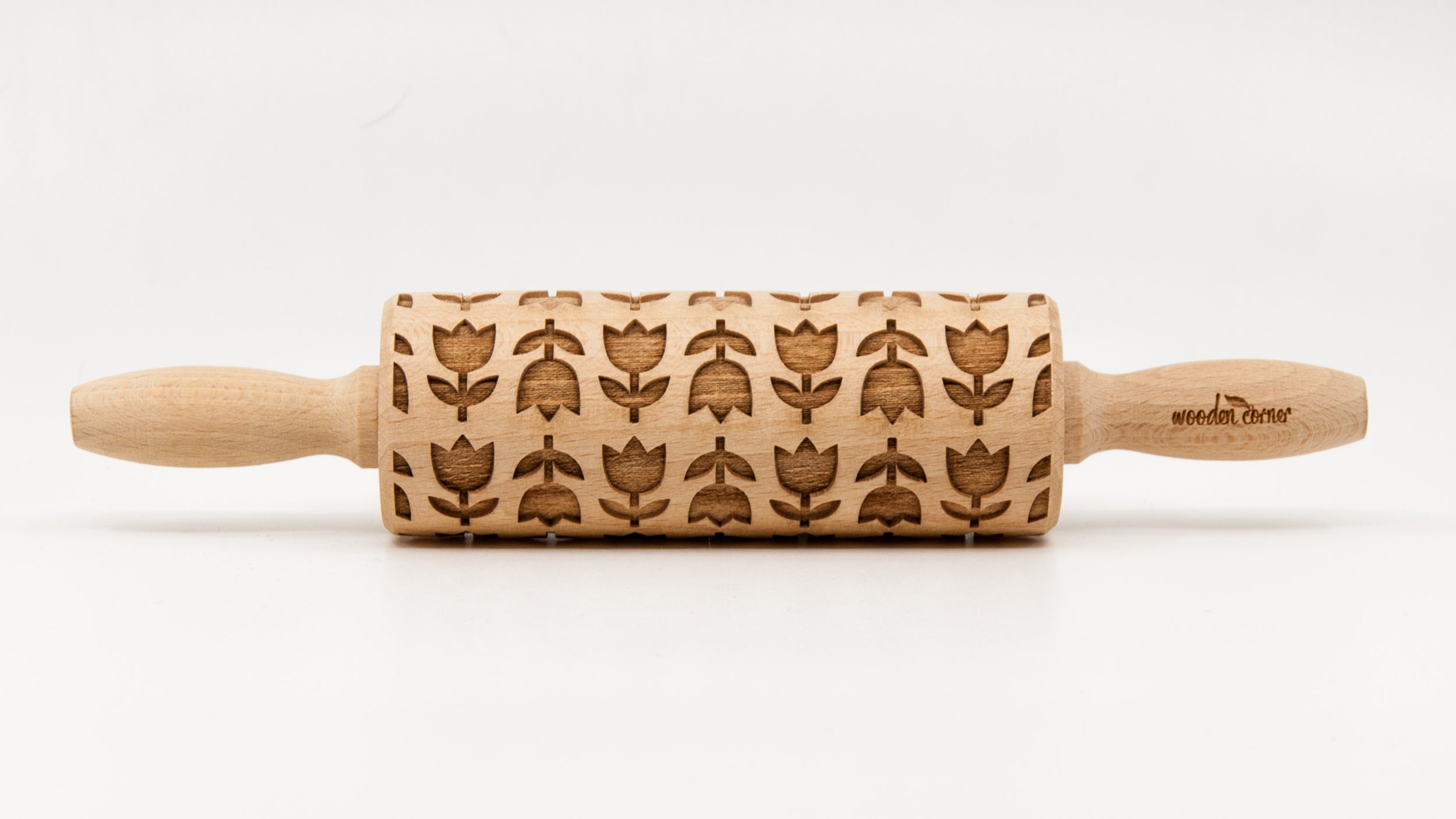 Roses & Tulips Embossing Rolling Pin