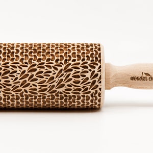 No. R208 BRAID SWEATER pattern, Rolling Pin, Engraved Rolling, Rolling Pin, Embossed rolling pin, Wooden Rolling pin