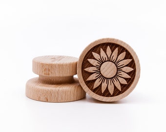 No. 260 SUNFLOWER FLOWER 3, Wooden stamp deeply engraved sunflower Flowers, Gift, Wooden Toys, Stamp, Baking Gift, Flowers