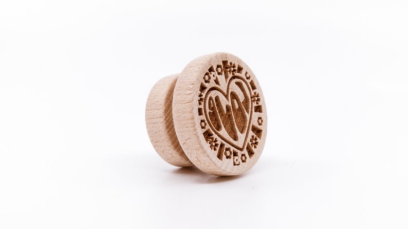 No. 203 PEACE, LOVE, FREEDOM 2, Wooden stamp deeply engraved Love Flover power image 2