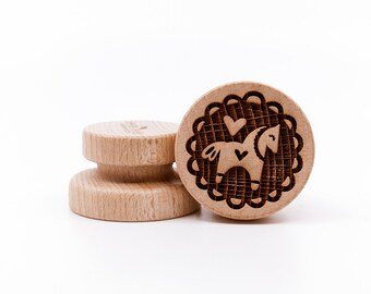 No. 294 HORSE, Ponies gave , Wooden stamp deeply, , Christmas gift, Wooden Toys, Stamp, Baking Gift,