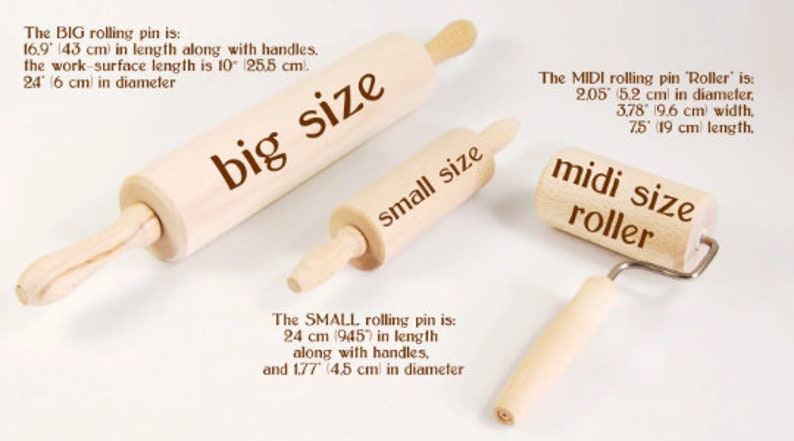 No. R033 SNOWFLAKE 3 Big size Rolling Pin, Engraved Rolling Pin, Rolling Pin, Embossed Cookies,, Wooden Rolling pin image 5