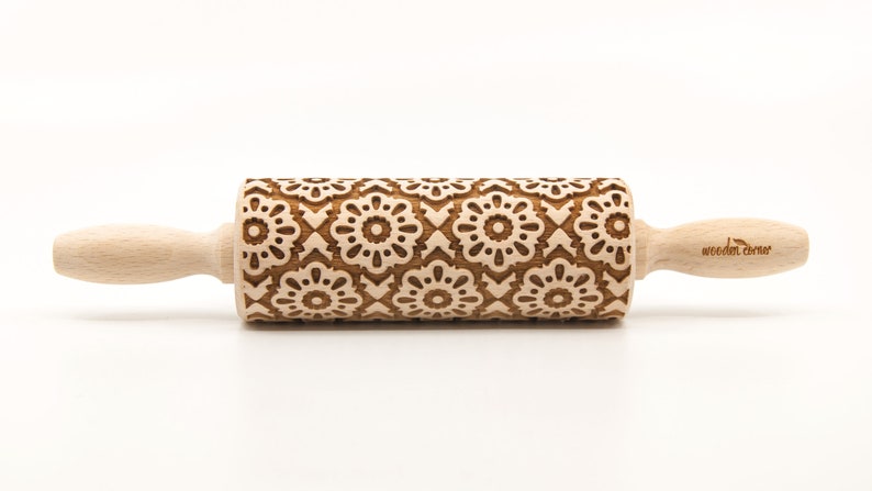 No. R277 ROSETTE MAROCO Embossing Rolling pin, engraved rolling pin no. 277 image 2