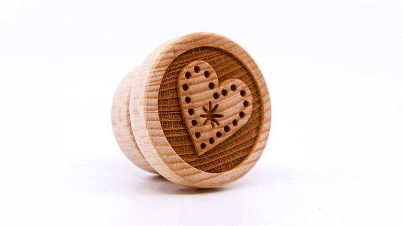 No. 067 Timbre en bois profondément gravé Coeur, Noël, Cadeau de Noël, Jouets en bois, Timbre, Cadeau de pâtisserie, Sapin de Noël image 4