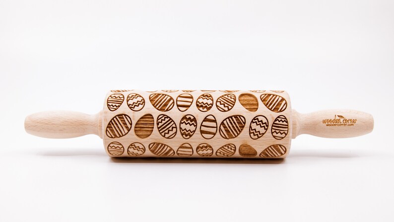 No. R136 HAPPY EASTER 2 Embossing Rolling pin, engraved rolling pin image 4