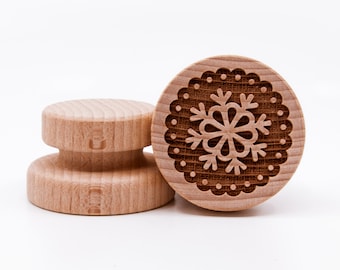 No. 069 Wooden stamp deeply engraved Snowflake, Merry Christmas, Christmas gift, Wooden Toys, Stamp, Baking Gift, Christmas tree