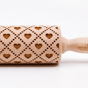 No. R013 SMALL CUTE HEARTS 2 - embossing rolling pin, engraved rolling pin