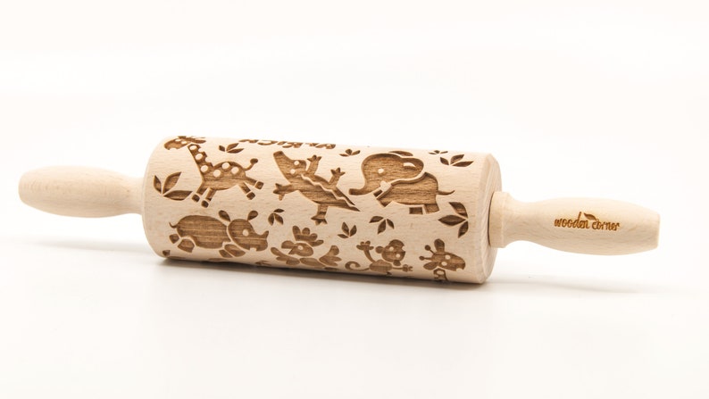 No. R332 ZOO AFRICA Embossing Rolling pin, engraved rolling pin no. 332 image 5