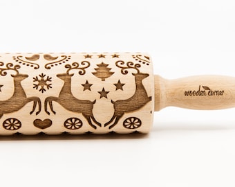 No. R041 NORTH LAND 8, Rolling Pin, Engraved Rolling, Rolling Pin, Embossed rolling pin, Wooden Rolling pin