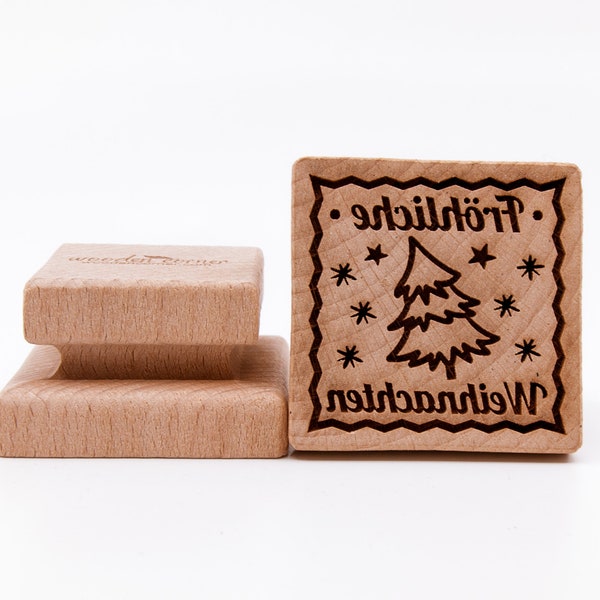 No. S046 Wooden stamp deeply engraved, Weihnachtsbaum