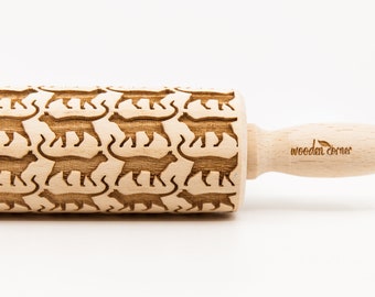 No. R094 CATS  Embossing rolling pin Engraved rolling pin