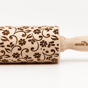 No. R027 DELICATE FLORAL PATTERN, embossing rolling pin, engraved rolling pin