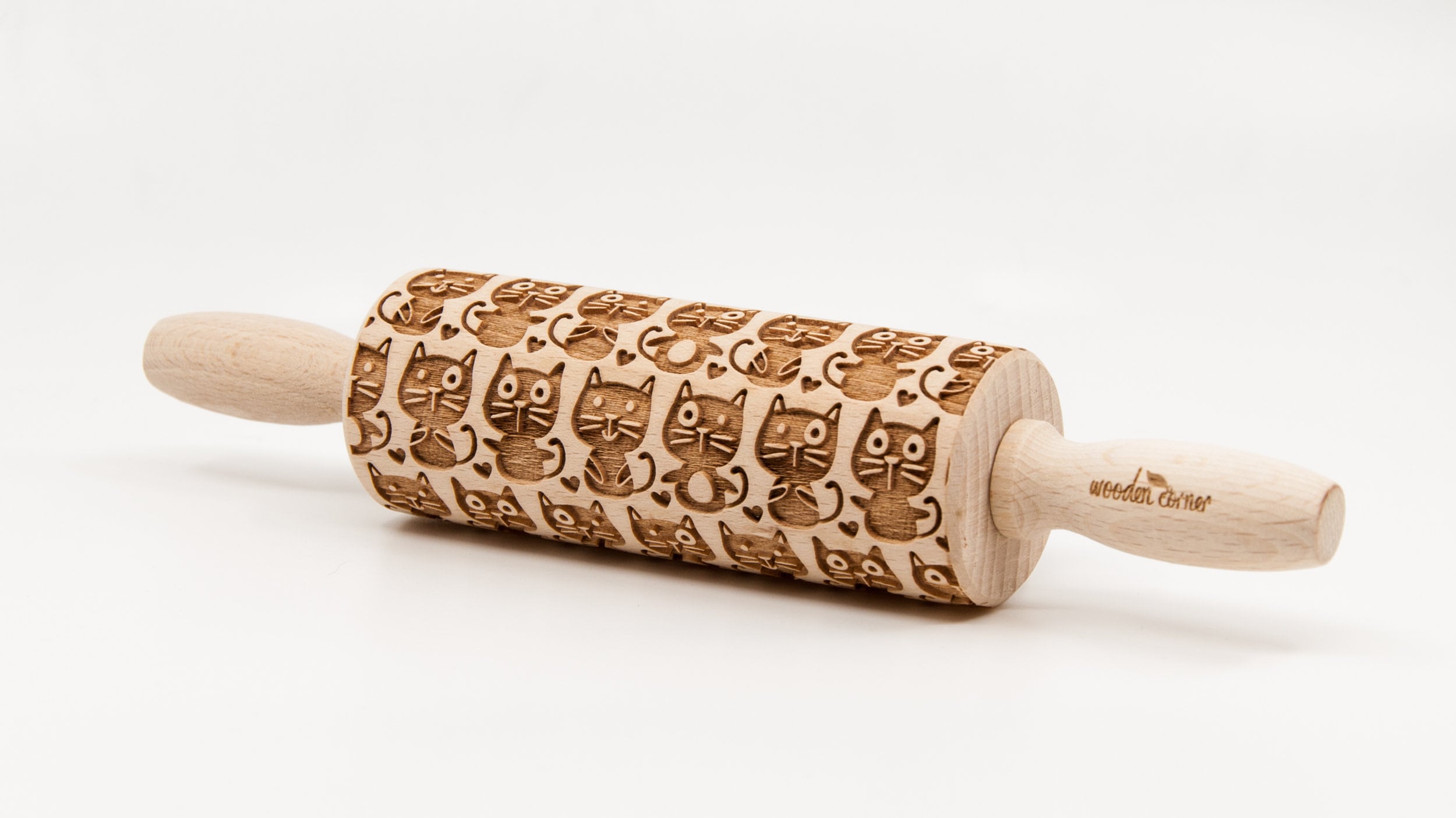 No. R093 CATS 4 pattern, Rolling Pin, Engraved Rolling, Rolling Pin