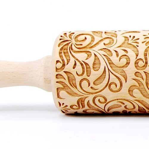 No. R006 Folk Pattern Folk Flowers. Embossing Rolling Pin Etsy