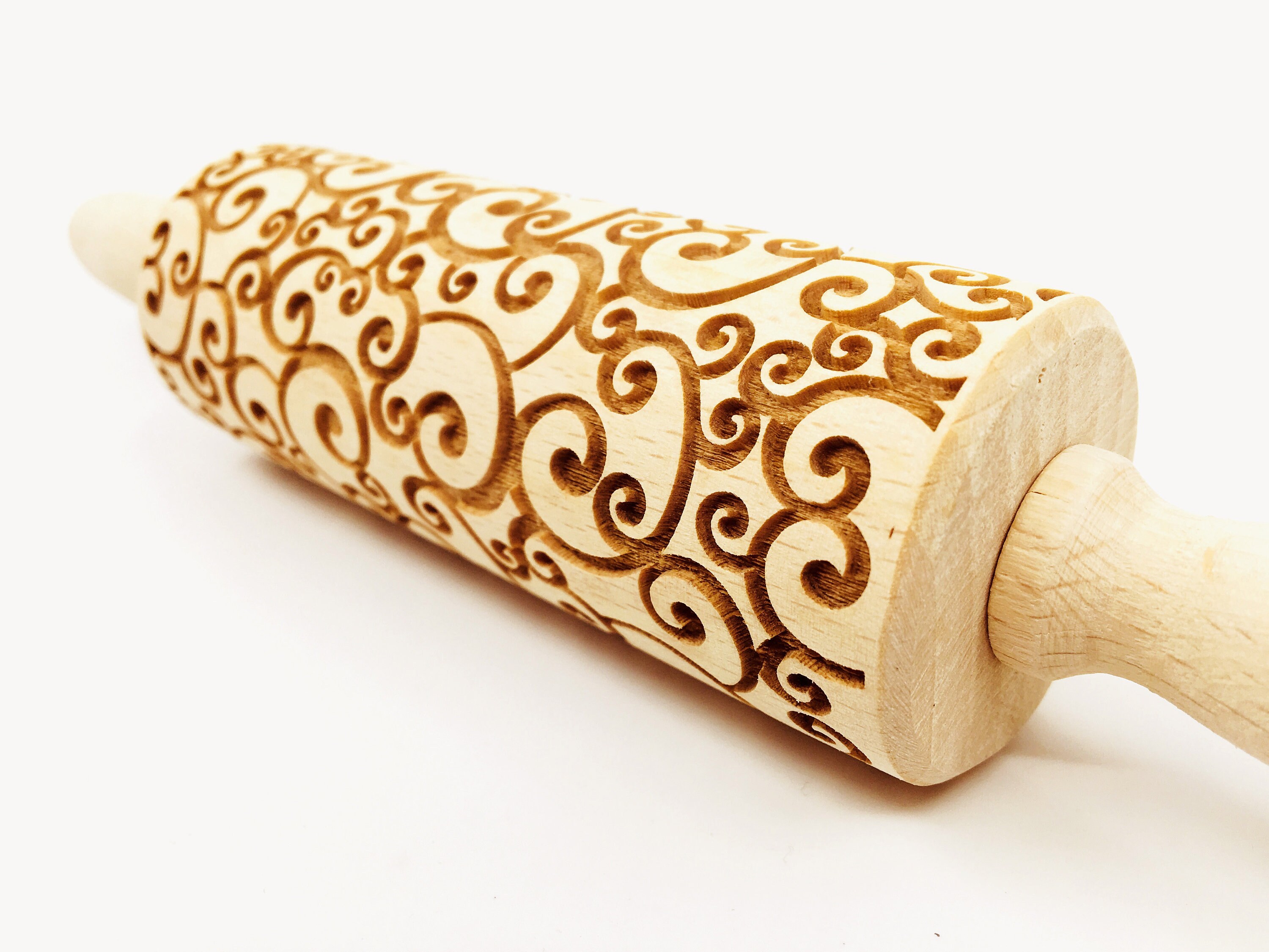 No. R235 Baikal Rolling Pin, Engraved Rolling Pin, Rolling Pin