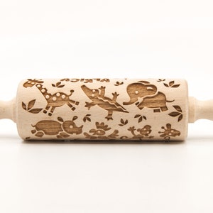 No. R332 ZOO AFRICA Embossing Rolling pin, engraved rolling pin no. 332 image 3
