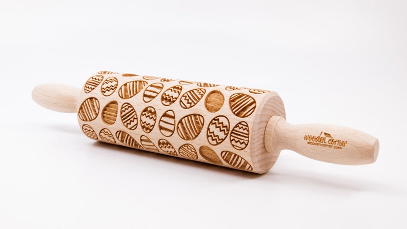 No. R136 HAPPY EASTER 2 Embossing Rolling pin, engraved rolling pin image 3