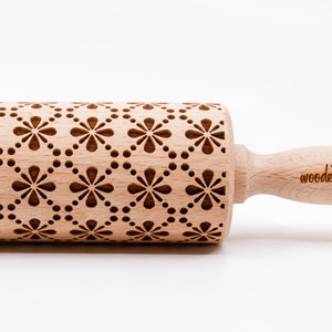 No. R020 Floral pattern, embossing rolling pin, engraved rolling pin