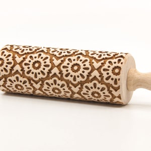 No. R277 ROSETTE MAROCO Embossing Rolling pin, engraved rolling pin no. 277 image 3