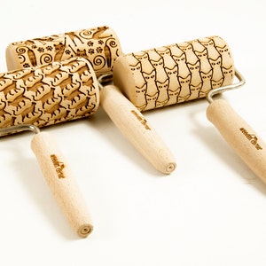 CHOOSE ANY 3 of all our patterns - Set of 3 One handle or MIDI rolling pins