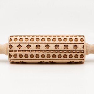 No. R138 CUTE BUNNIES Rolling Pin, Engraved Rolling Pin, Rolling Pin, Embossed Cookies, Wooden rolling pin image 4