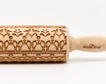 No. R268 Patrón POPULAR POLACO, Rodillo, Rodillo grabado, Rodillo, Rodillo en relieve, Rodillo de madera