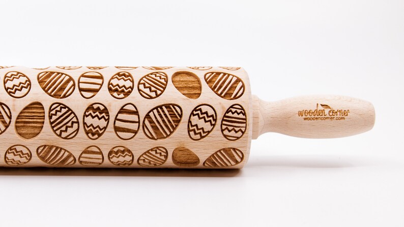 No. R136 HAPPY EASTER 2 Embossing Rolling pin, engraved rolling pin image 1