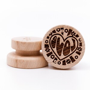 No. 203 PEACE, LOVE, FREEDOM 2, Wooden stamp deeply engraved Love Flover power image 1