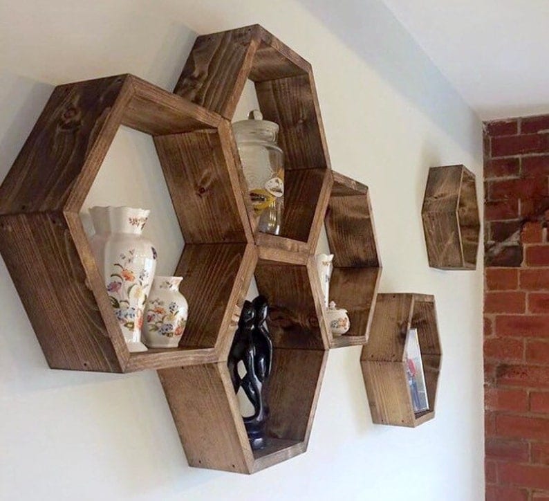 Large Hexagon shelf hexagon shelves shelf Etsy