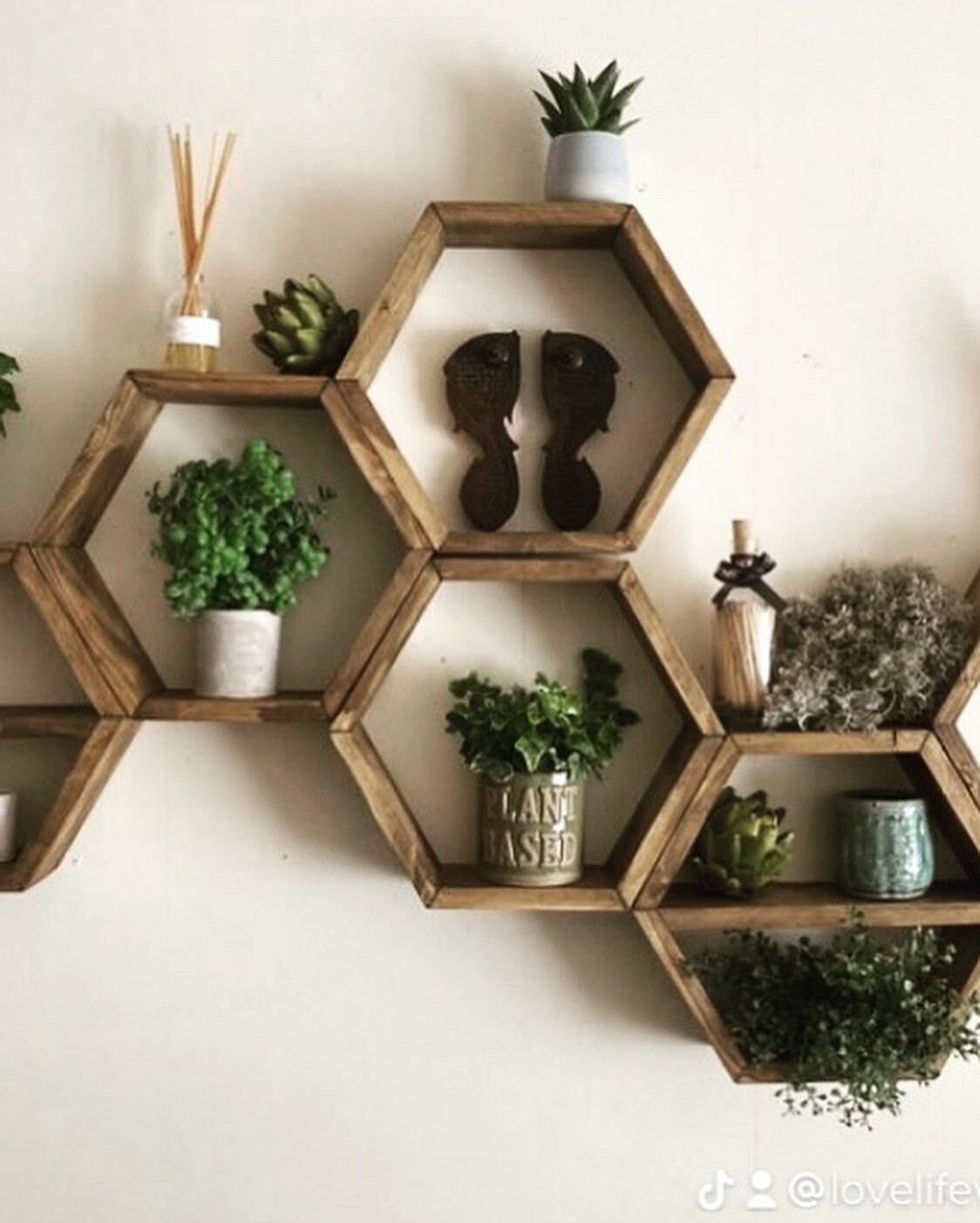 Extra Large Hexagon Floating Shelves - Set of 4 - Honeycomb