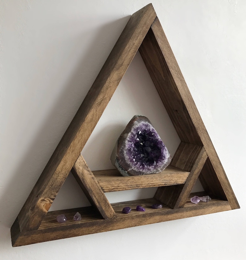 Crystal shelving shelf for crystals triangle shelf altar Etsy